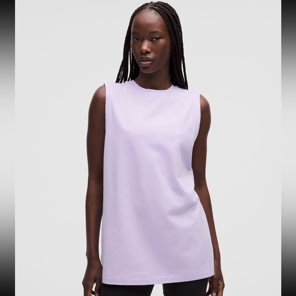 lululemon athletica Tops - Lululemon All Yours Organic Cotton Tank – Lavender Frost, XS(oversized), NWT